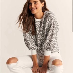 Abercrombie Puff Sleeve Leopard Sweatshirt